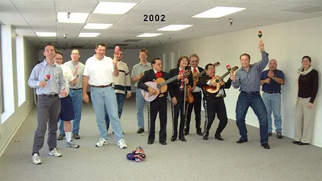 Elon Musk and the SpaceX team 2002